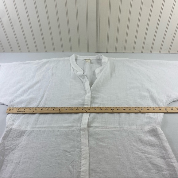 H&M Women’s White Gauzy Lightweight Button-Front Kaftan Cover-Up Sz 14 - Picture 9 of 12